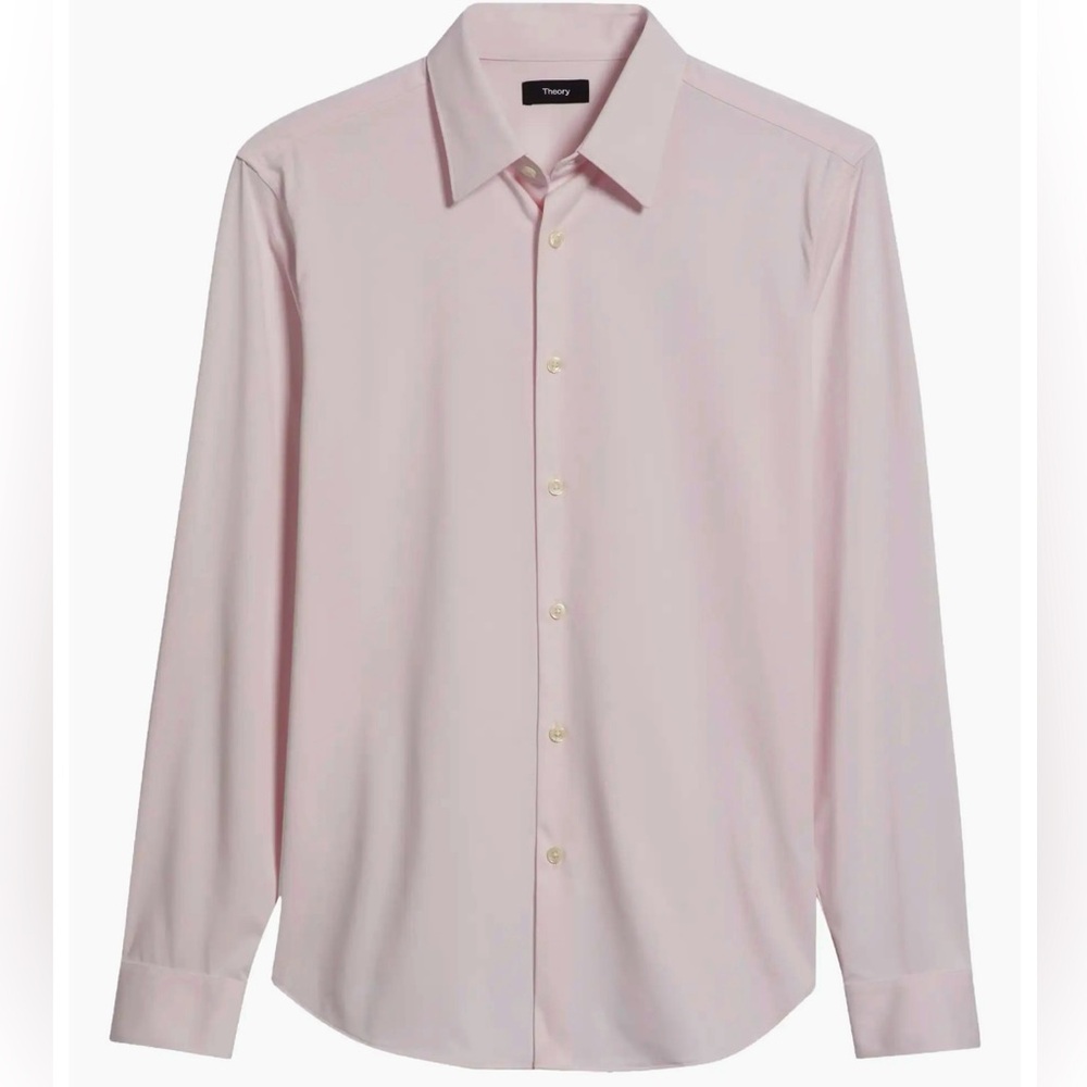 Men’s pink Theory button up shirt